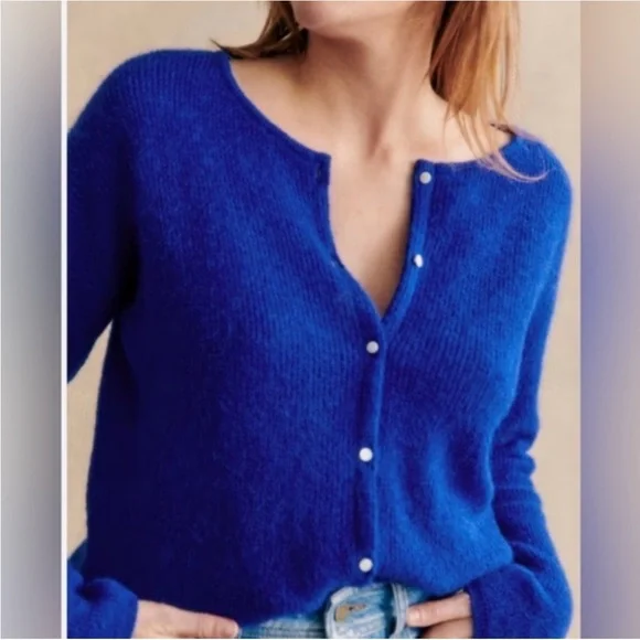 Electric blue sézane Gaspard cardigan - Picture 3 of 5